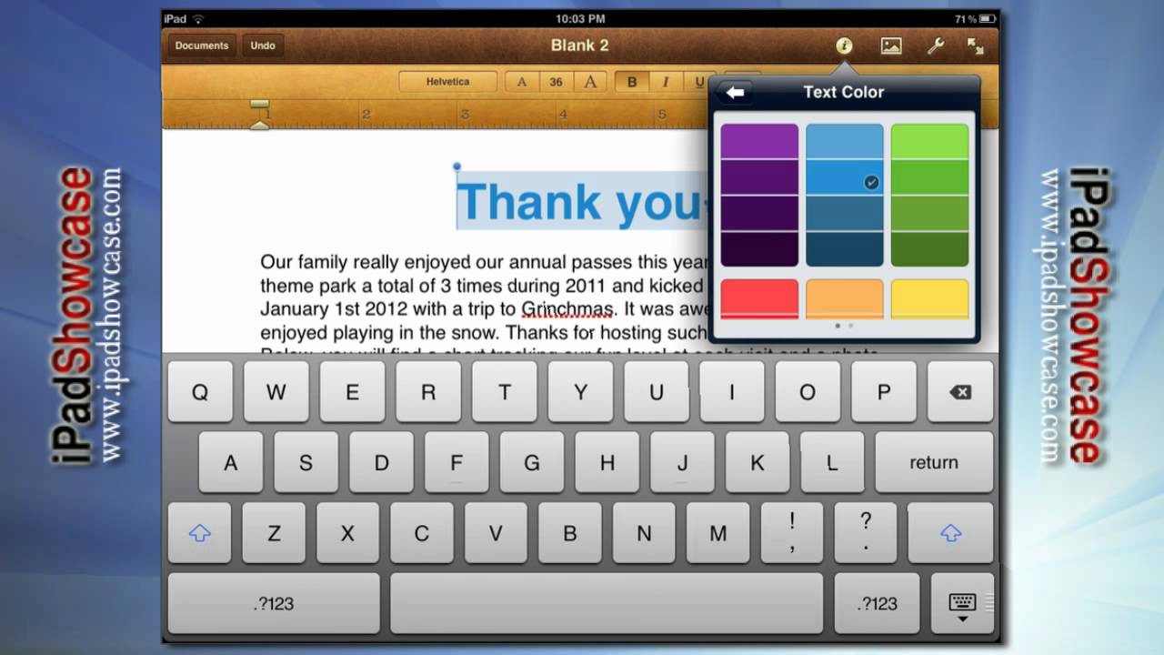 PAGES WORD PROCESSOR FOR IPAD AND IPAD 2 APP TOUR YouTube