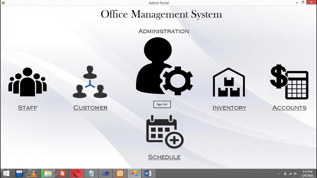 OFFICE Management System ( Graphical User Interface ) YouTube